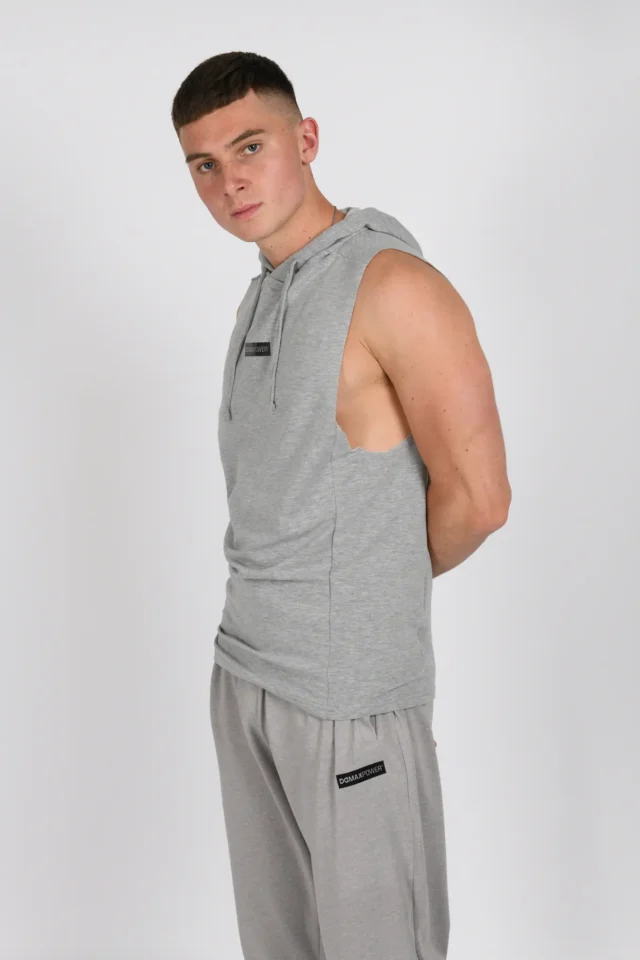 Muscle Hoodie - Heather Grey - Image 3