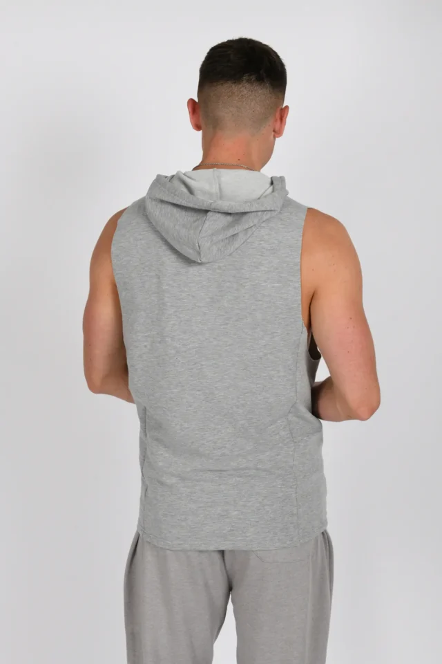 Muscle Hoodie - Heather Grey - Image 4