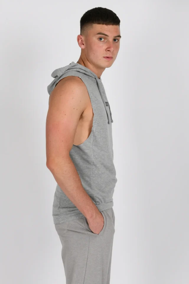 Muscle Hoodie - Heather Grey - Image 6