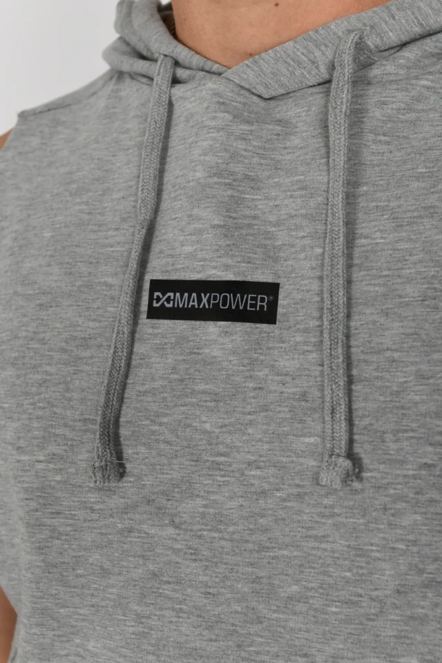 Muscle Hoodie - Heather Grey - Image 5