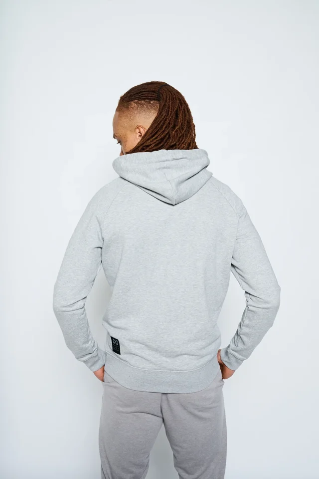 Heavyweight Terry Hoodies - Heather Grey - Image 4