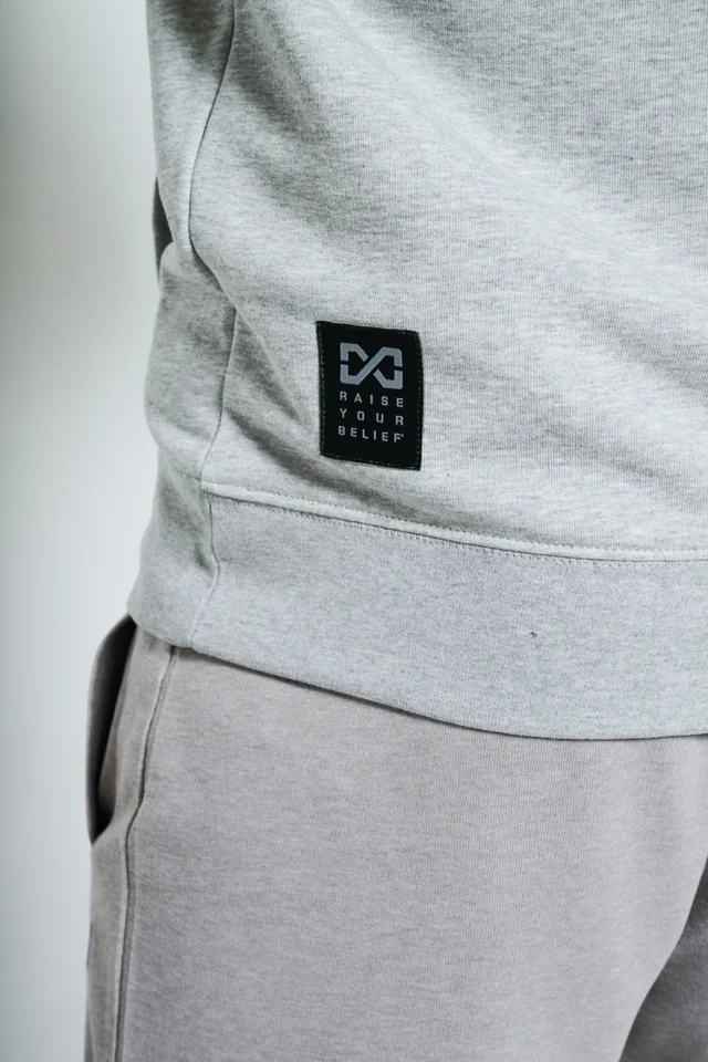 Heavyweight Terry Hoodies - Heather Grey - Image 5